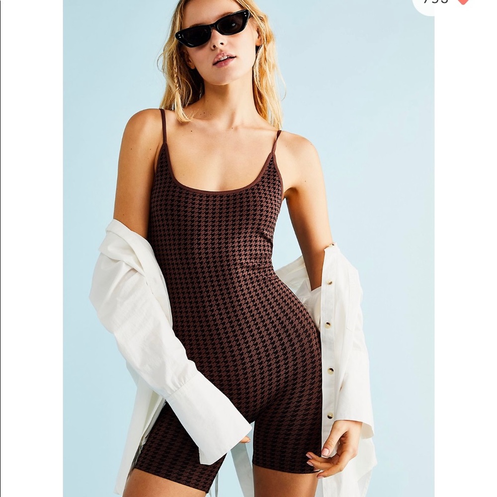 NWT Free People houndstooth romper